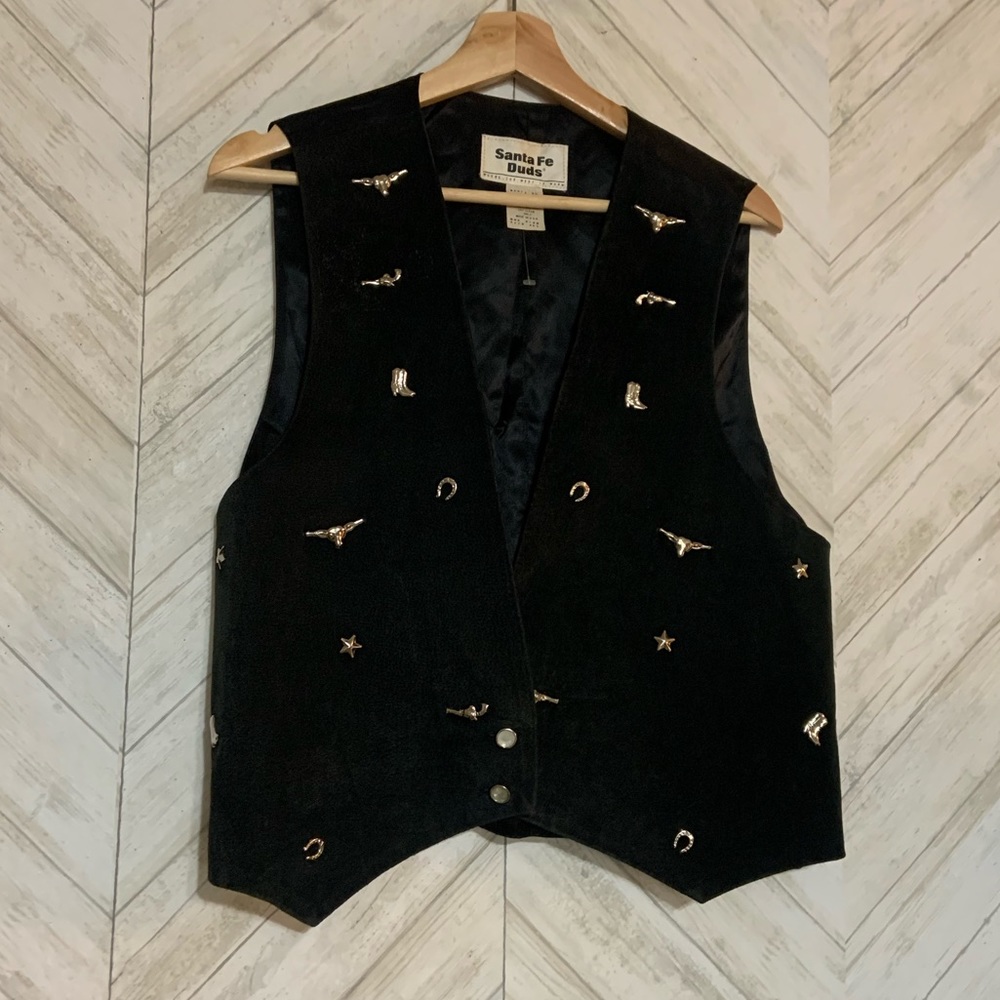 EUC Vintage Santa Fe Duds genuine suede vest one sz fits most
